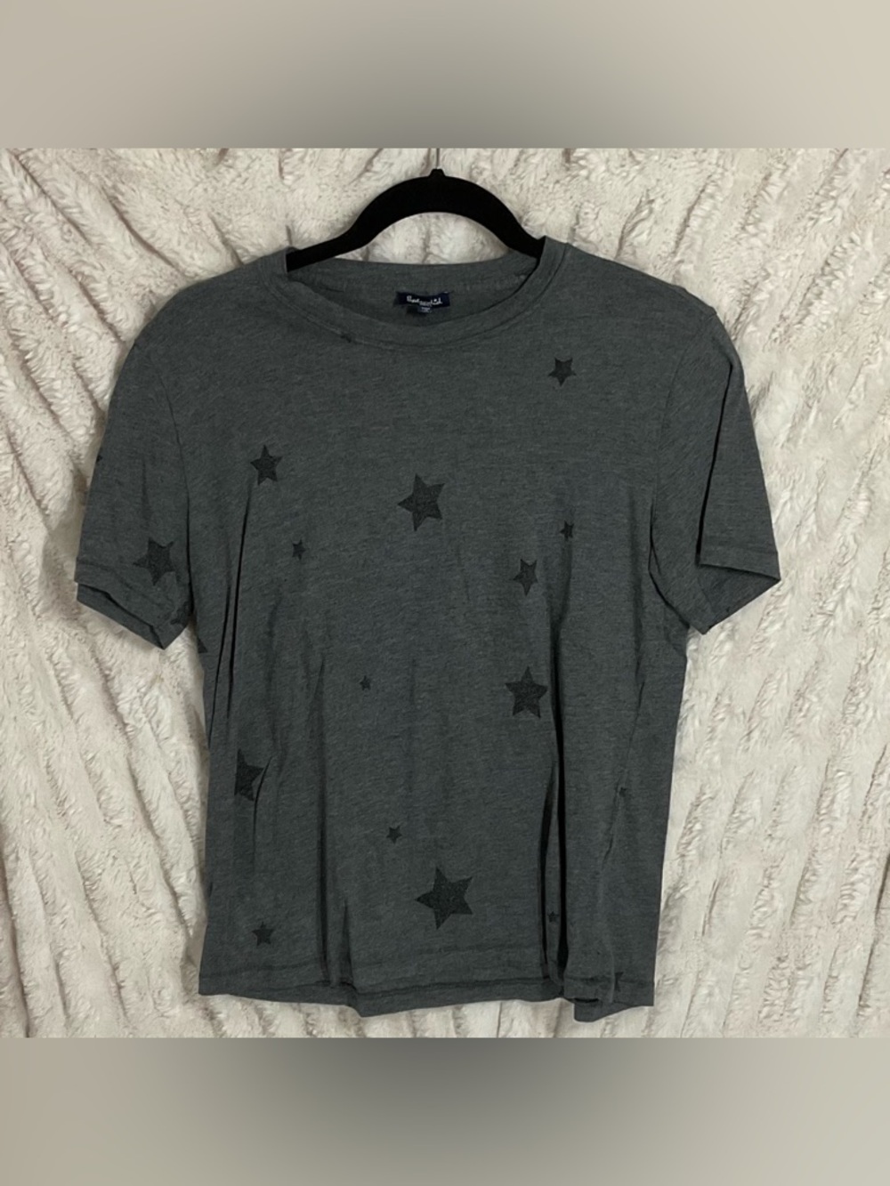 Splendid Gray Crewneck Relaxed Star-Patterned Tee